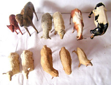 11 alte Massefiguren Schafe